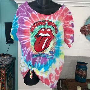 ROLLING STONES 1981 AMERICAN TOUR TIE DYE SPLENDOR BAND CONCERT TEE